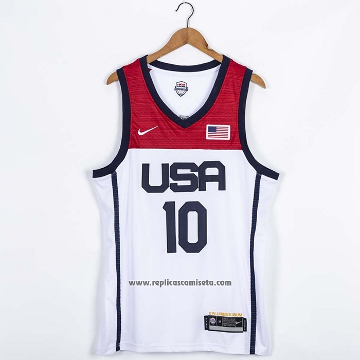 Camiseta USA 2021 Jayson Tatum #10 Blanco